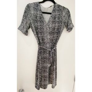 Apt. 9 Black & White Patterned Wrap Dress XS